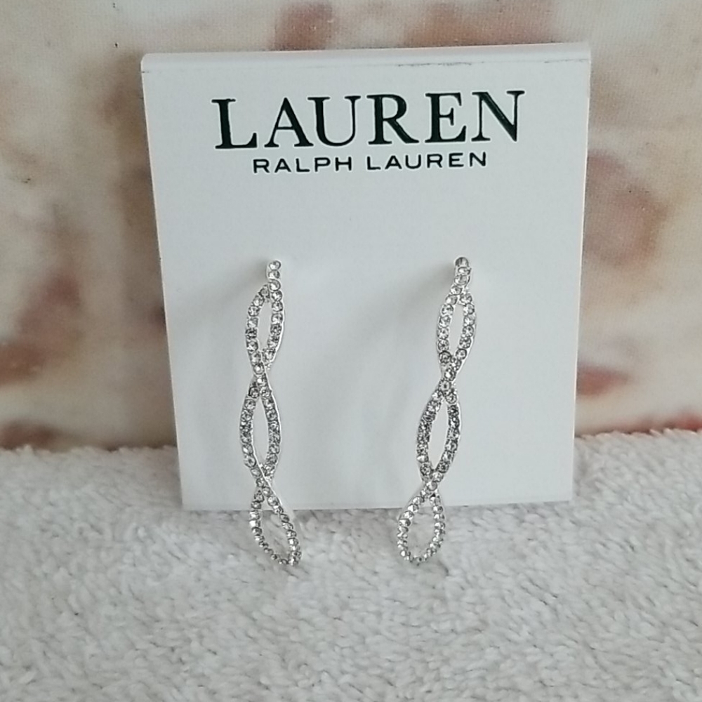 New Ralph Lauren Pave Threader Earrings